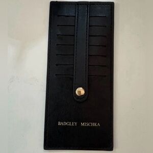 Badgley Mischka Black Key Card Holder with Textured Design